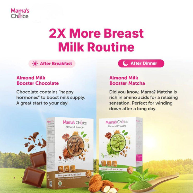 Mama's Choice Almond Milk Powder - Chocolate | Natural Maternity Milk Powder with DHA for Breastfeeding