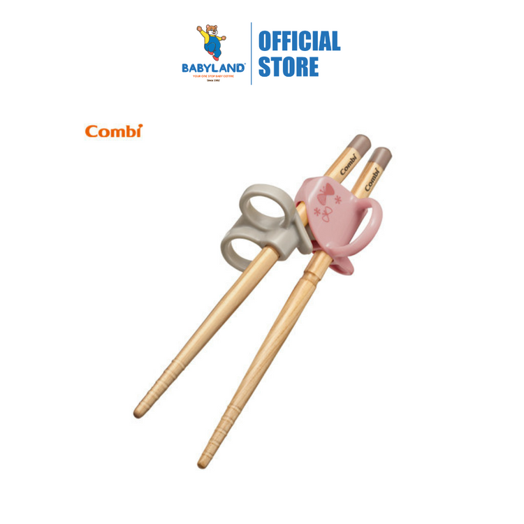 Combi Baby Education Chopsticks Wood Right Hand - Pink