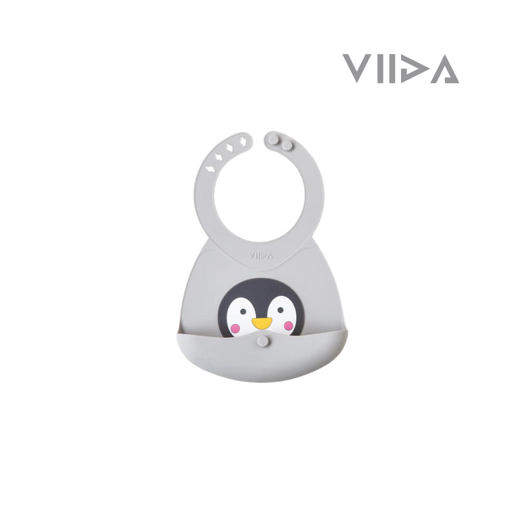 Viida Joy Series Baby Bib - Ivan Grey (Penguin)