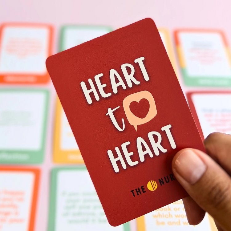 The Nurts Heart-To-Heart Cards for Bonding | Suitable for all ages | Family friendly Conversation Card Game | Ice Breaking Game