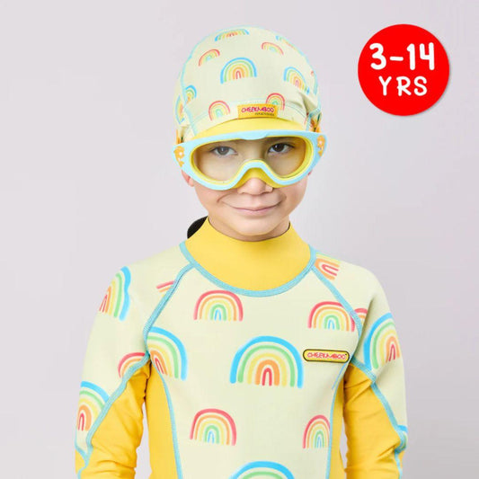 Cheekaaboo Wide Frame Swim Goggles - Blue Yellow Dolphin