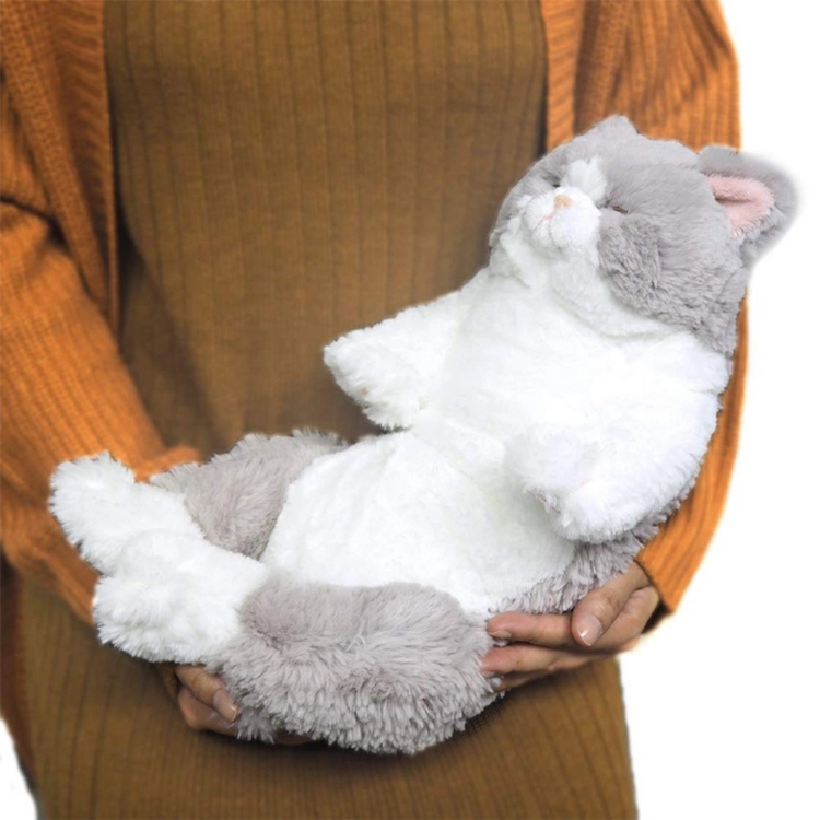 Sunlemon 6462 Grey - Lying Cat Sleeping Face Stuffed Toy M