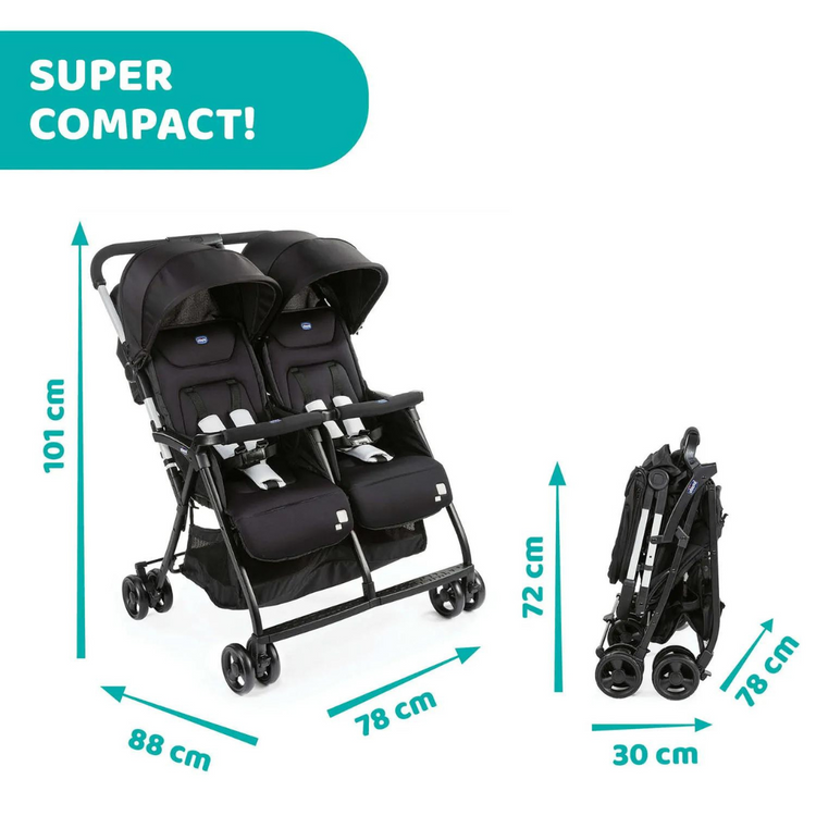 Chicco OHlalà Twin Stroller (Birth to 15kg)