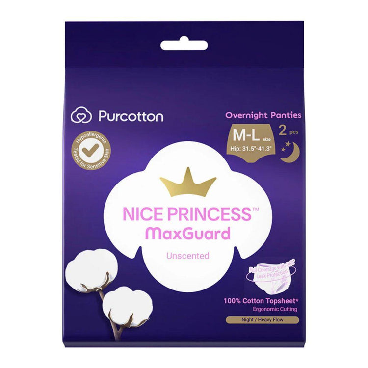 Purcotton Nice Princess MaxGuard Overnight Panties Size M-L (2 Pcs)