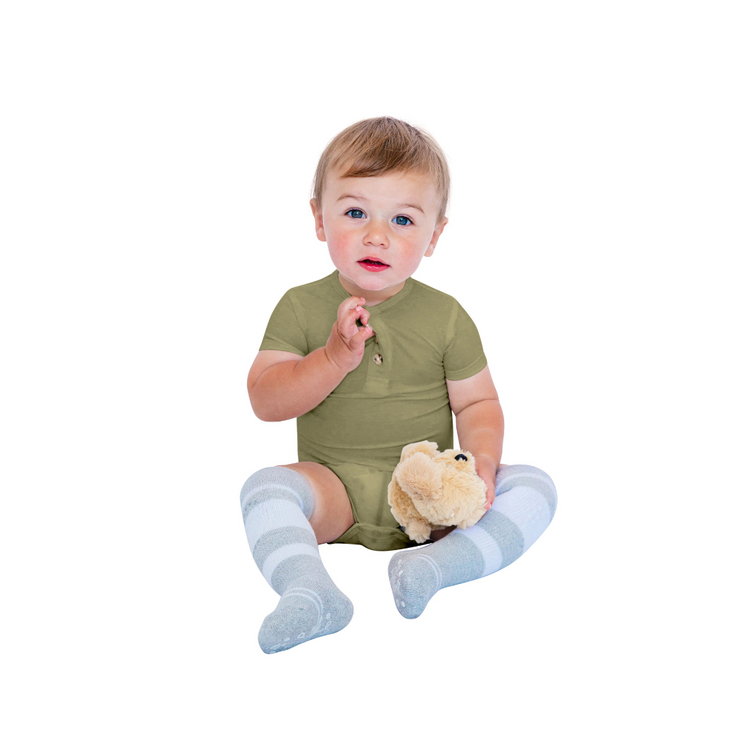 Snuggle Shield® Bamboo Short Sleeve 3 Button Onesie