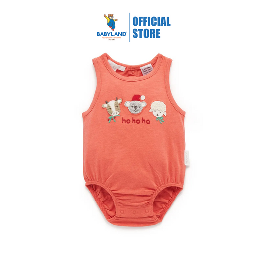 Purebaby Organic Koala Santa Bodysuit Vintage Red