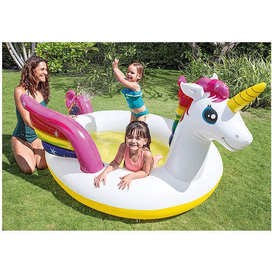 Intex Mystic Unicorn Inflatable Spray Kiddie Pool  2y+