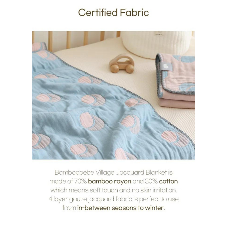 Bebe Bamboo Luxury Jacquard Blanket (Bird / Moon)