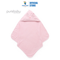 Purebaby Organic Essential Bear Towel - Pale Pink Melange