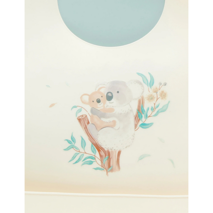 Purebaby Organic Koala Hug 2 Pack Silicone Feeding Bib