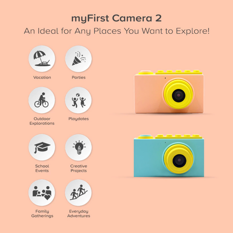 myFirst Camera 2 8MP Underwater Camera Diving IPX8 Waterproof Cute Digital Kids Camera Toys (10ft/3m) Gifts Kids