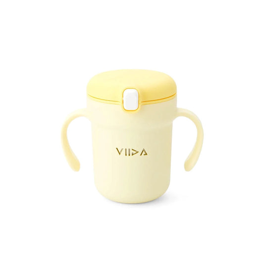 Viida Souffle Antibaterial Stainless Steel Straw Sippy Cup - Lemon Yellow