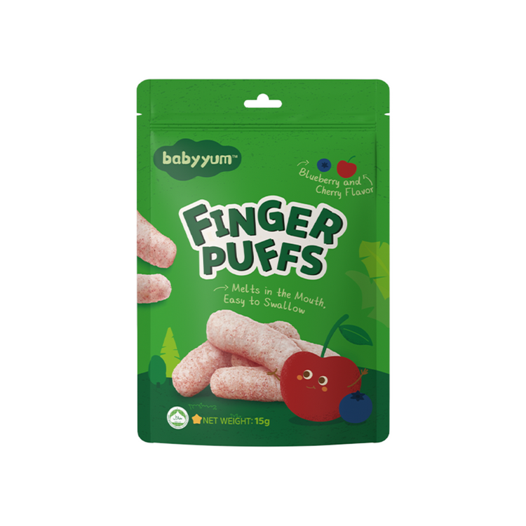 Babyyum Finger Puffs (Blueberry and Cherry Flavor) 15g