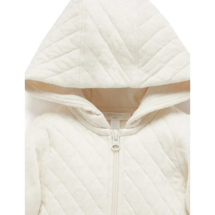 Purebaby Organic Quilted Growsuit - Wheat Melange