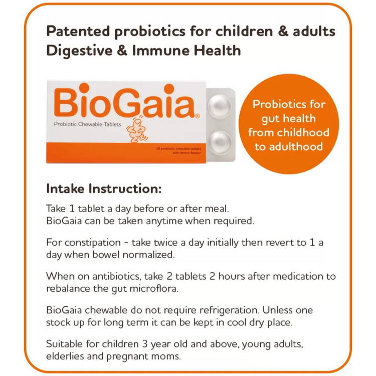 BioGaia Probiotic Chewable Tablets 30’s