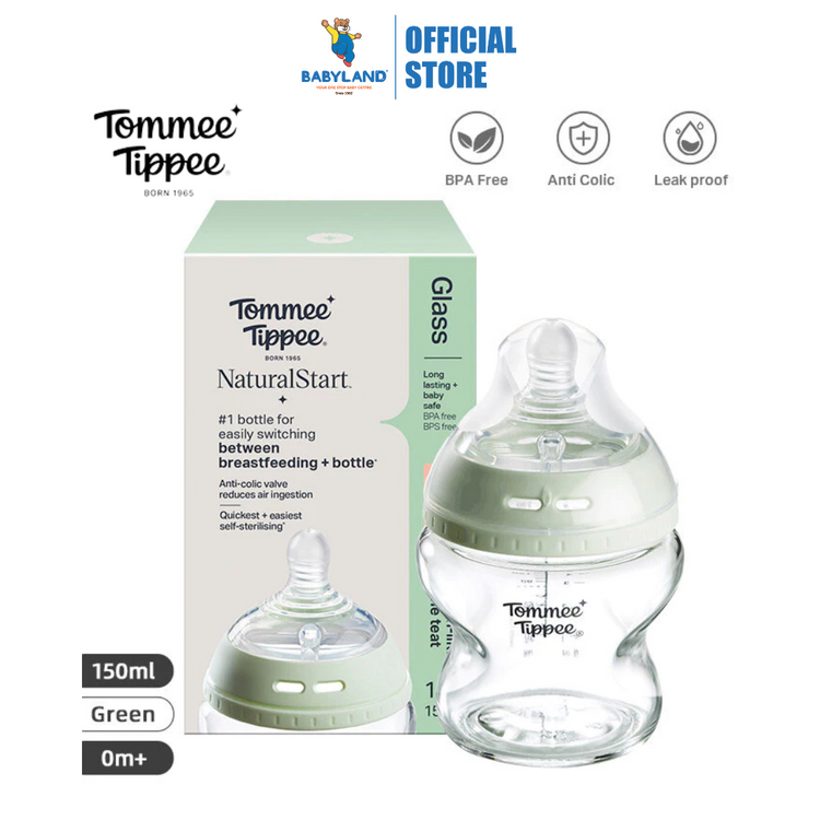 Tommee Tippee Natural Start Glass Baby Bottle , Self-Sterilising,BPA Free