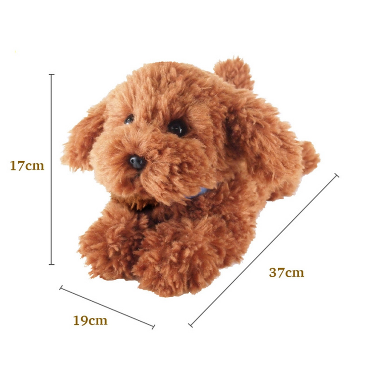 Sunlemon 3032 Brown - Lying Dog Stuffed Toy S Poodle
