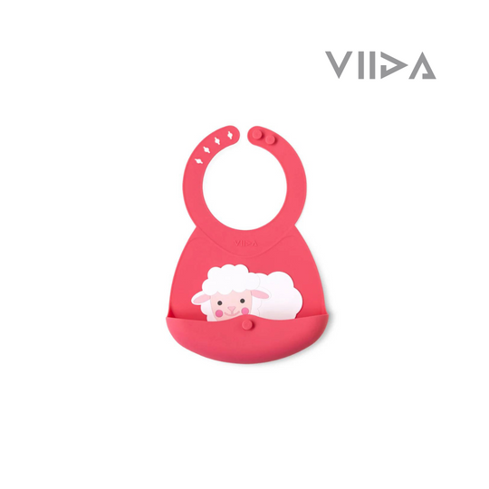 Viida Joy Series Baby Bib - Molly Hot Pink (Sheep Red)