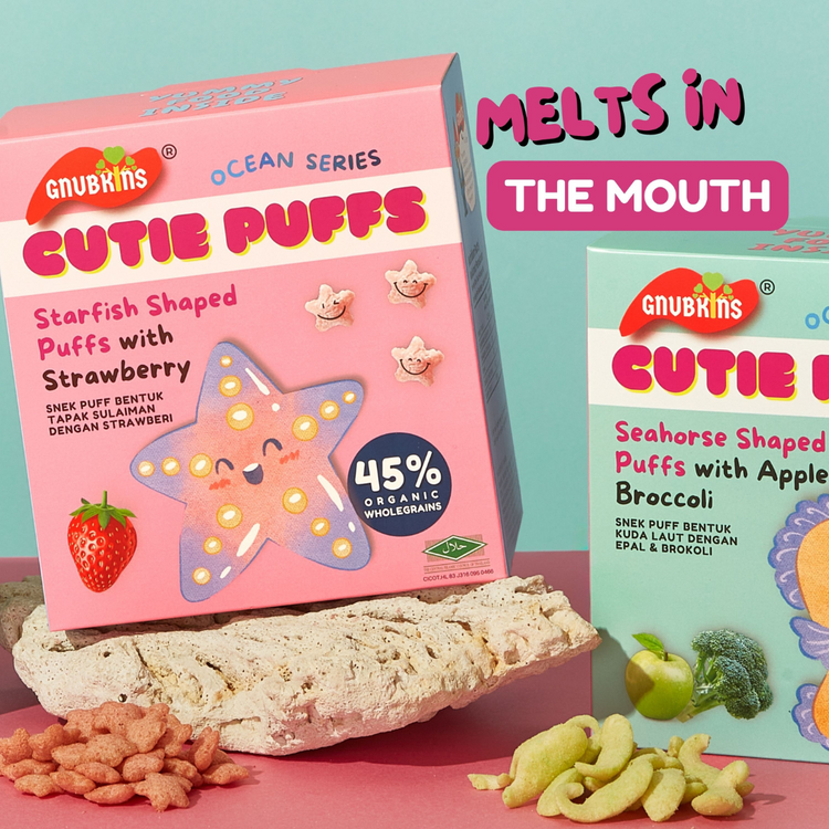 Little Baby Grains Cutie Puffs Organic Snack - 3 Flavours (6 months onwards)