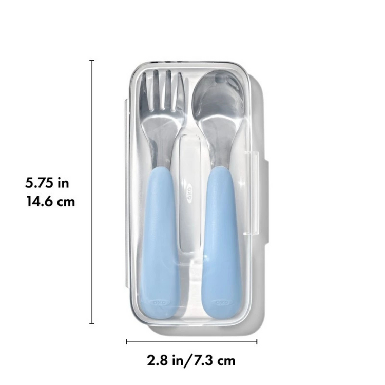 Oxo Tot On-The-Go Fork And Spoon Set with Travel Case