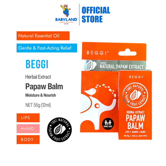 BEGGI Papaw Balm Natural Papaya Extract Moisturizer Lip Hands Body (55g)