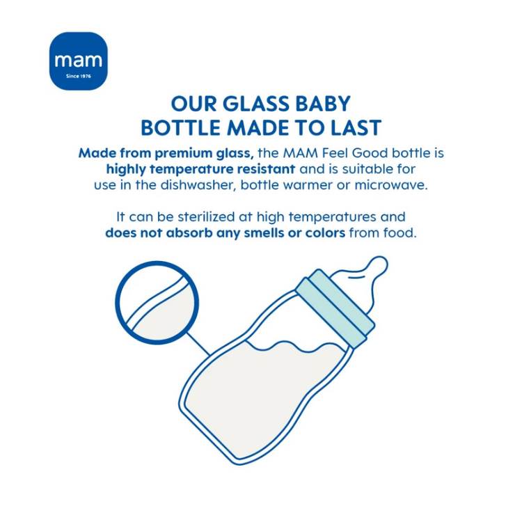 MAM Feel Good Glass Bottle 260ml Unisex