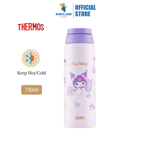 THERMOS 750ml Kuromi Vacuum Insulated Flask with Carry Loop [JOO-750KU25]