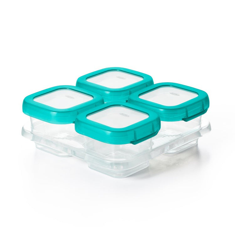 Oxo Tot Baby Blocks Plastic Freezer Storage Containers Set (4oz / 120ml)