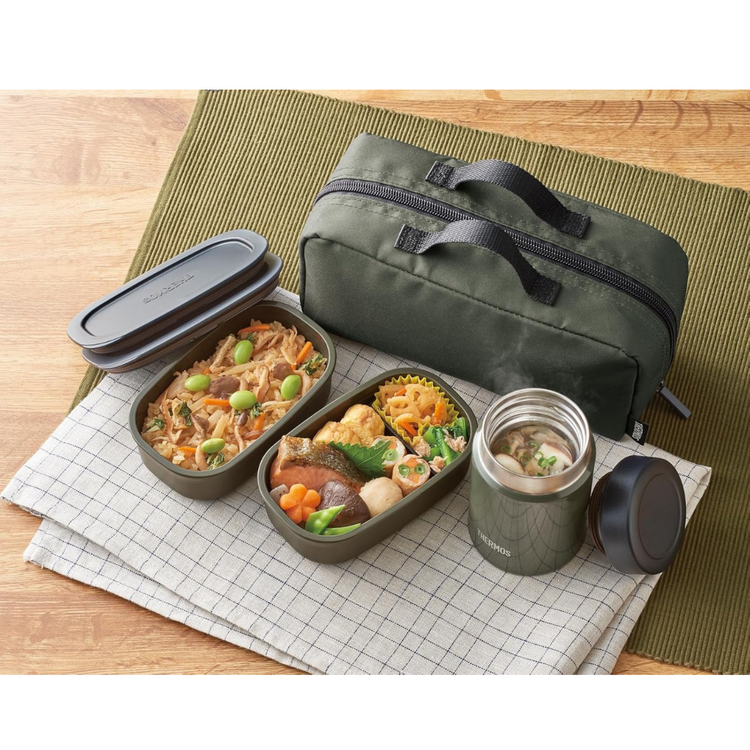 Thermos 200ml Soup Jar + 2pcs 300ml Food Container Set [JEA-801]