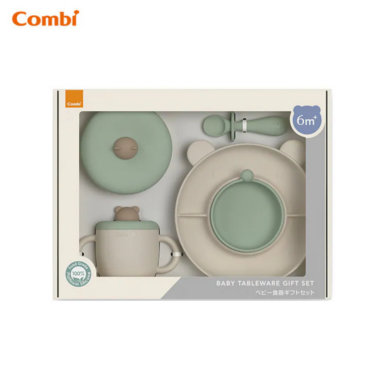 Combi Silicone Bear Tableware Gift Set (6m+)