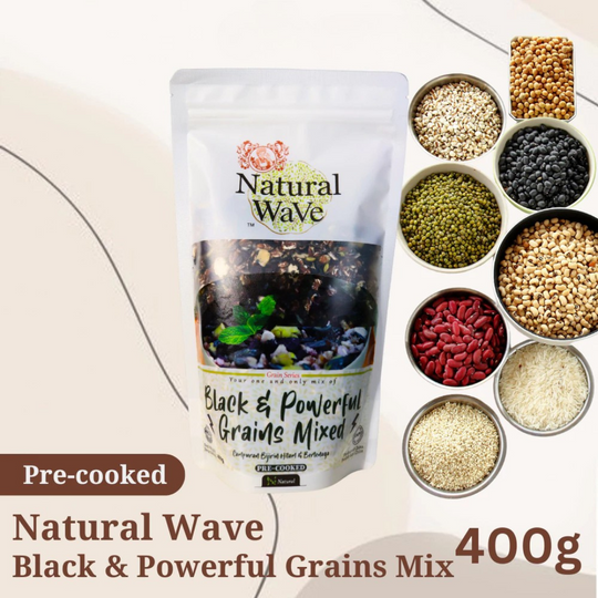 Mamami Natural Wave Black & Powerful Grains Mixed 400g | 4 Servings | Nutrient Dense | Pre-Cooked Meal