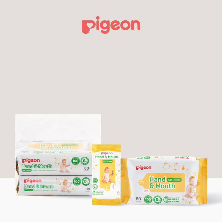 Pigeon Hand & Mouth Wet Tissues Alcohol Free (2x60pcs)