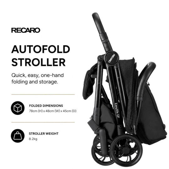 Recaro EasyLife QF Stroller - Diamond Black ( Newborn to 22kg  | Autofold Stroller )