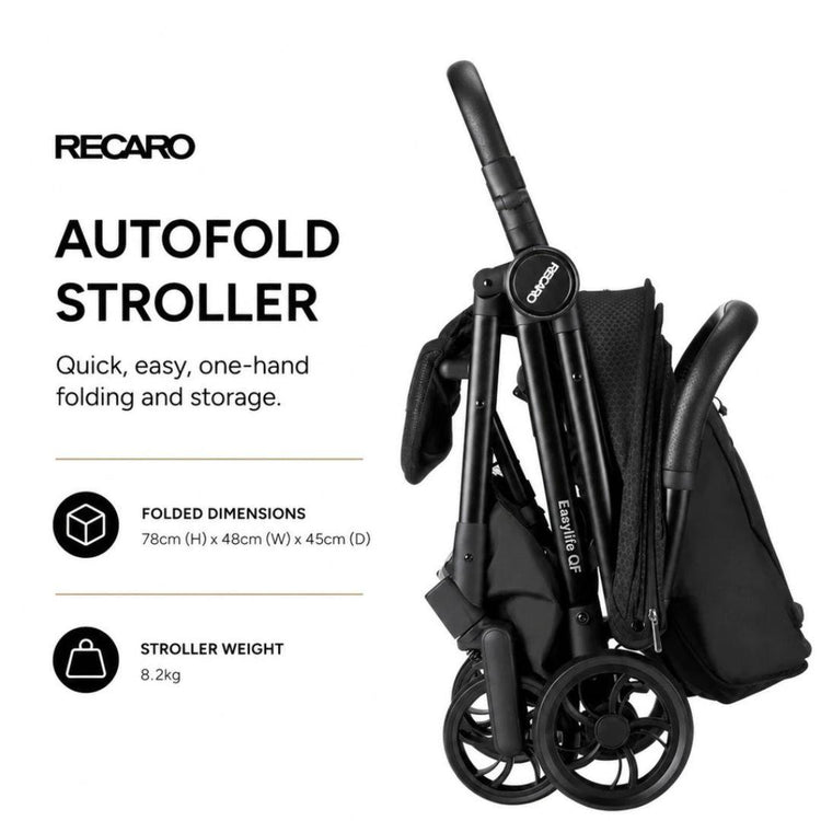 Recaro EasyLife QF Stroller - Diamond Black ( Newborn to 22kg  | Autofold Stroller )