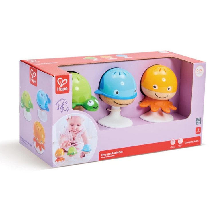 Hape 0330 Stay-Put Rattle Set Suitable For Age 0-24 Months