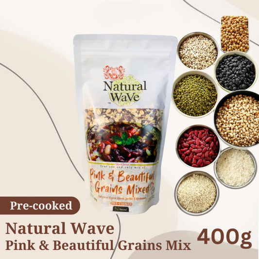 Mamami Natural Wave Pink & Beautiful Grains Mixed 400g | 4 Servings | Nutrient Dense | Pre-Cooked Meal