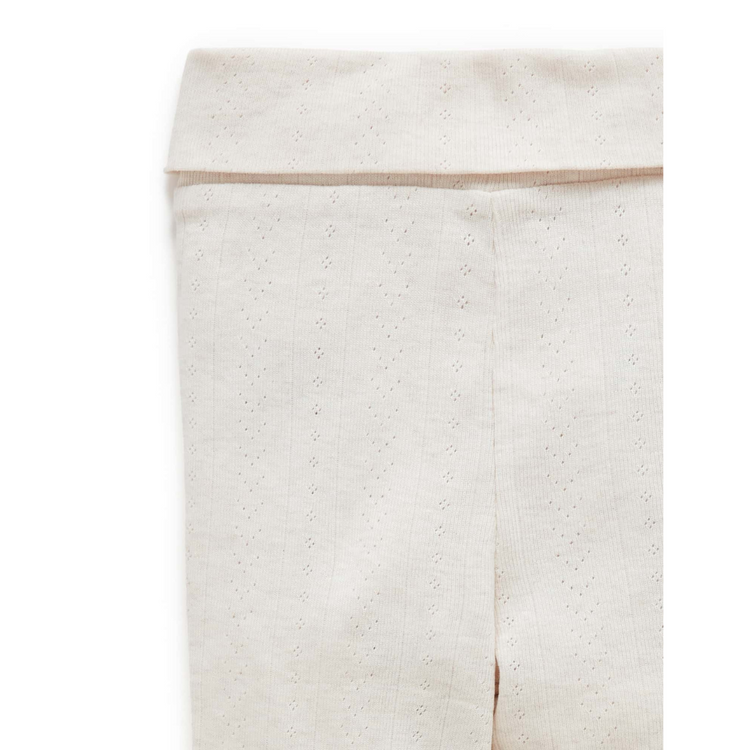 Purebaby Organic Footed Leggings - Wheat Melange Pointelle