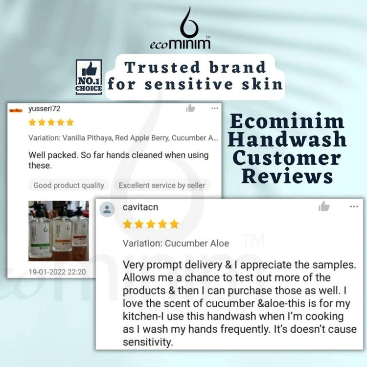 Ecominim Gentle Handwash kind to hands Liquid 500mL | Plant Based, No SLES/SLS, Skin Friendly