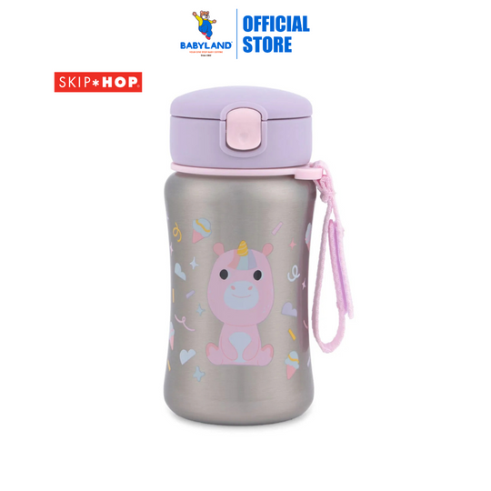 Skip Hop Besties Squad Stainless Steel Straw Bottle - Unicorn (12+ months)