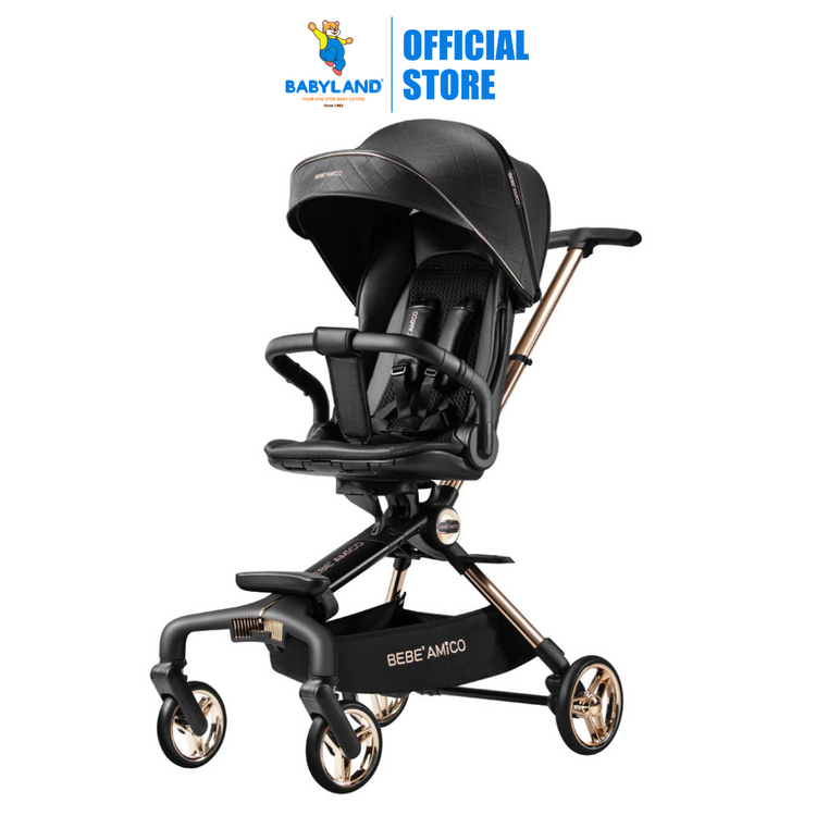 Bebe Amico UPF50+ sun canopy 360° seat unit Two Ways Facing Stroller X7 - Black