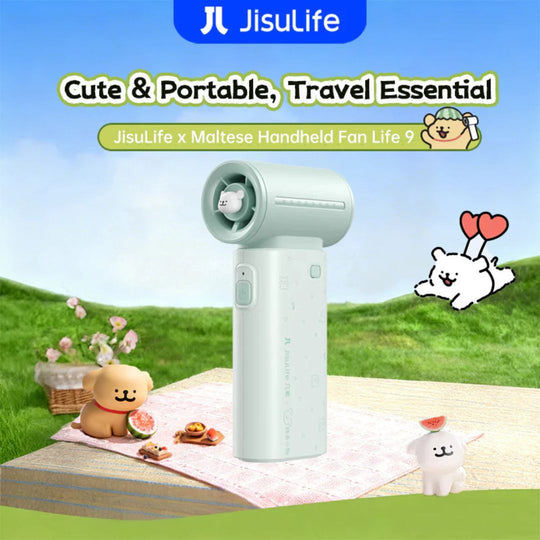 [JisuLife x Maltese] JisuLife Handheld Fan Life9 (5000mAh) - Maltese Puppy | Limited Edition