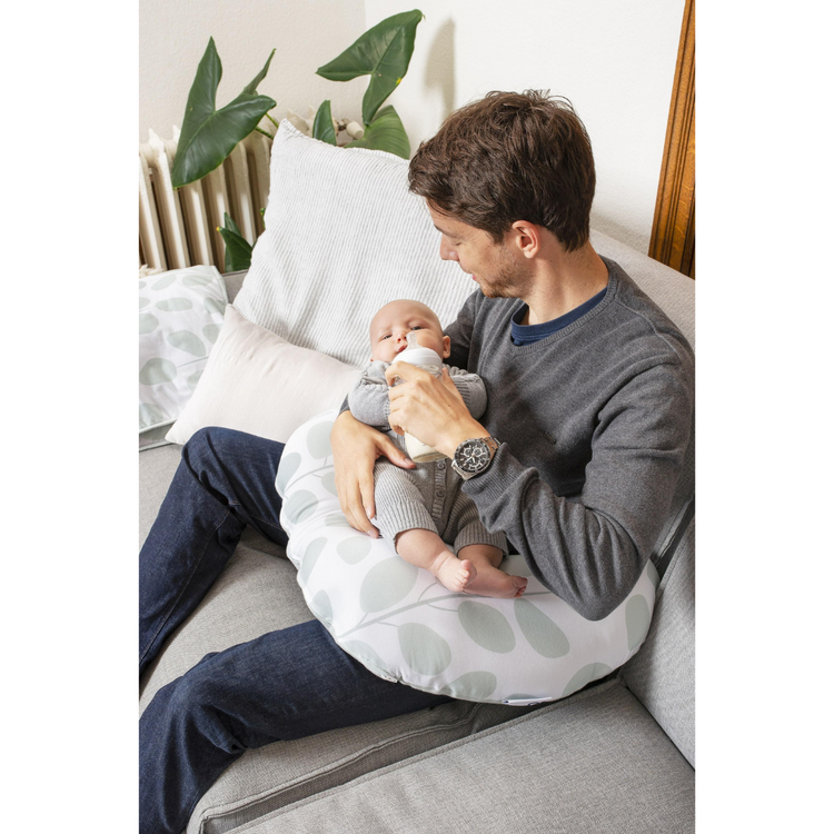Doomoo Softy Nursing Pillow - Leaves Aqua Green