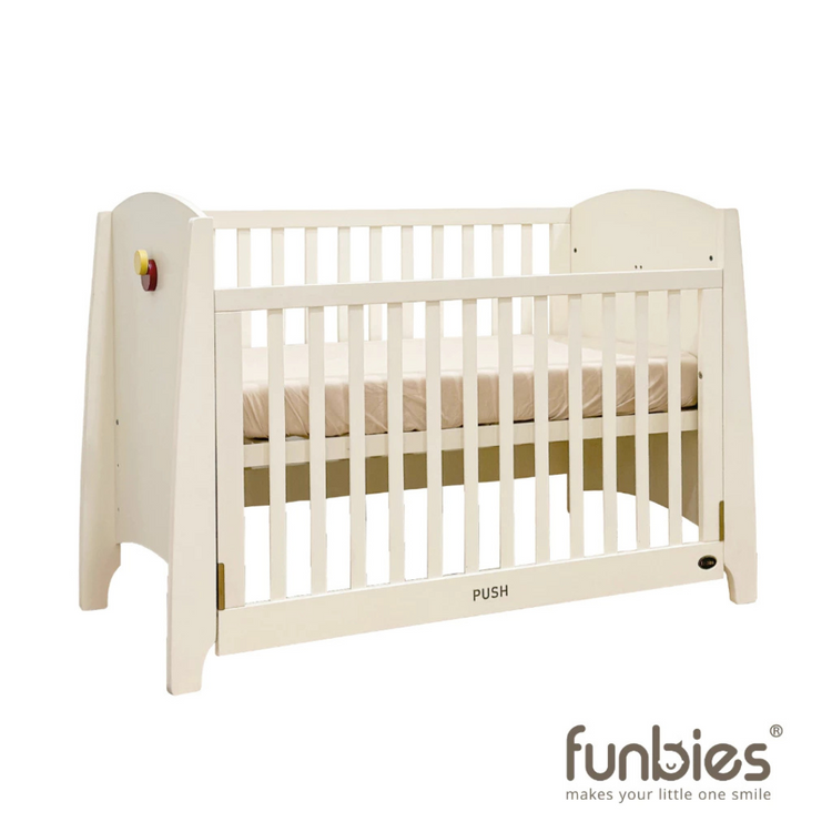Funbies Gina Baby Cot Set (Beige) (60 x 120cm) | 3in1 Baby Cot