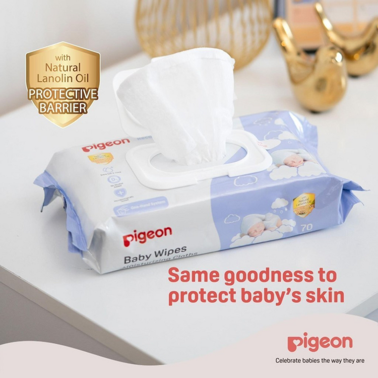 Pigeon Baby Wipes Moisturizing Cloths (3x70s)