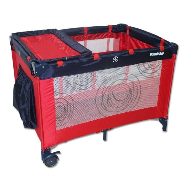 Bumble Bee 2 Levels Bassinet Playpen/Playard/Travel Cot - Classic Red