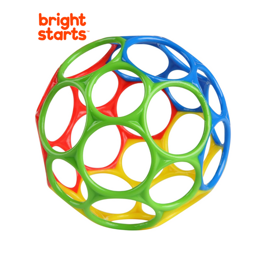 Bright Starts Oball Classic Easy-Grasp Toy (Red/Blue/Green/Yellow) (0-36m)