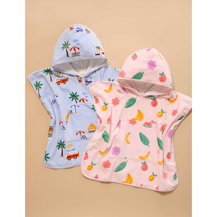 Purebaby Organic Tropical Fruity Hooded Towelling Poncho