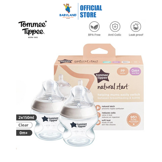 Tommee Tippee Natural Start PP Bottle (2x150ml) - With Slow Flow Teat