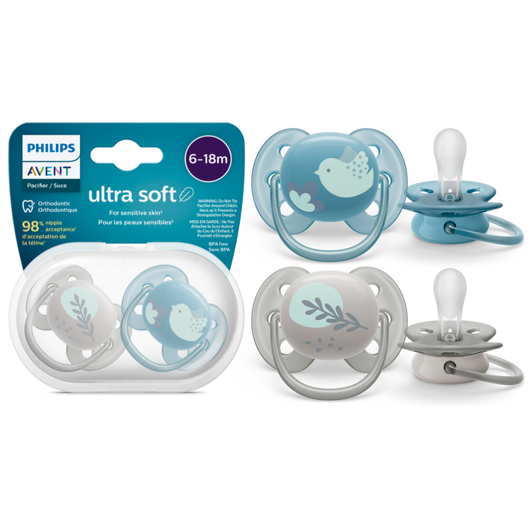 Philips Avent Ultra Soft Soother Twin Pack (0-6m) (6-18m)