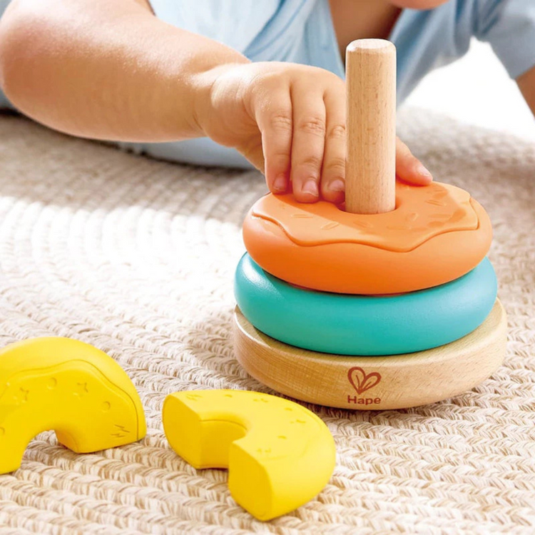 Hape 0532 Stacking Donut Toy Suitable for Age 18M+